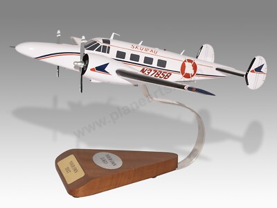 Beechcraft 18 Skyway Solid Kiln Dried Mahogany Wood Handcrafted Display Model