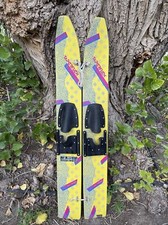 Vintage Taperflex Wood Wooden Youth 45  WaterSki Pair Lake Cabin Wall Decor