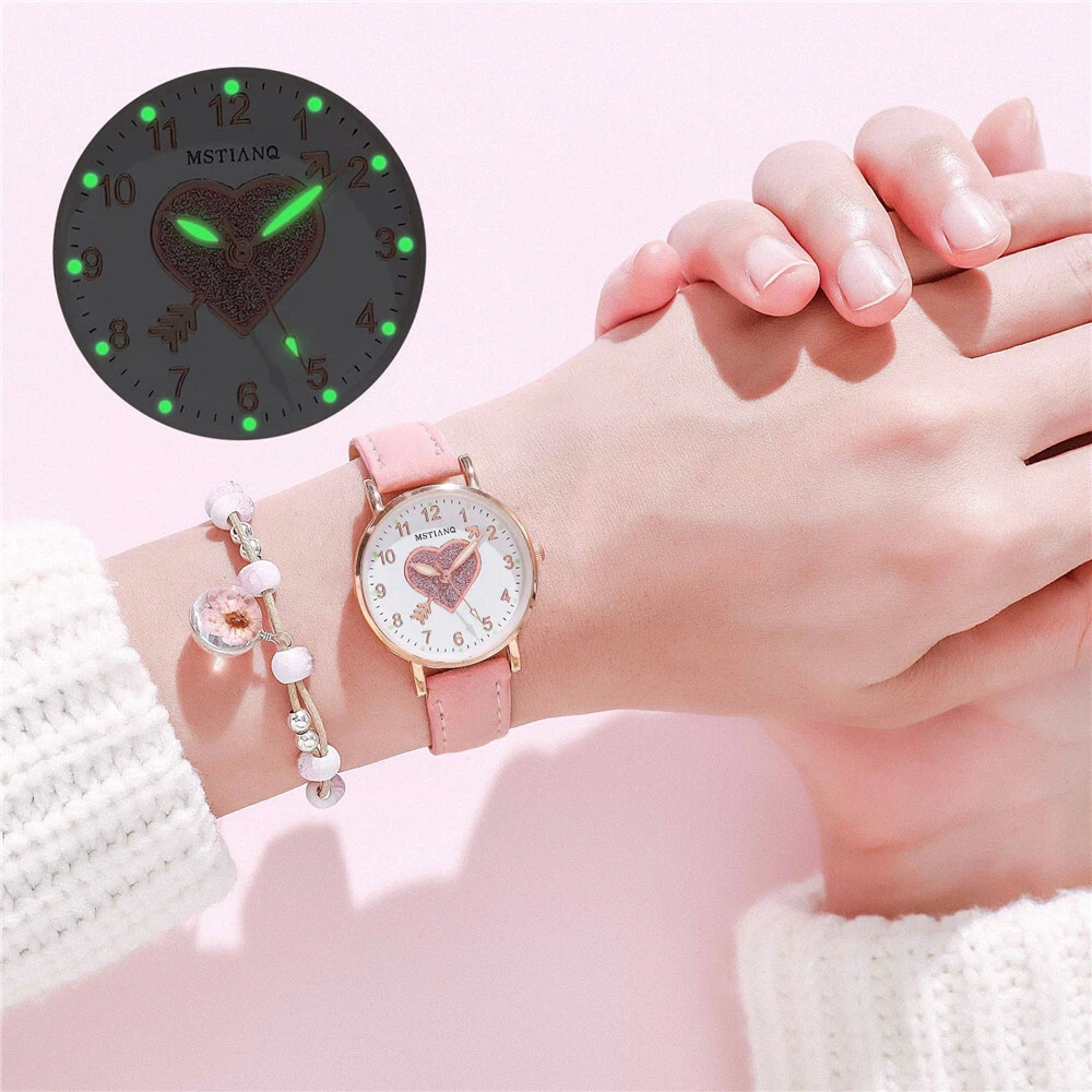 Fashion Women s Girls Watches Leather Bracelet Quartz Wrist Watch Gifts Casual