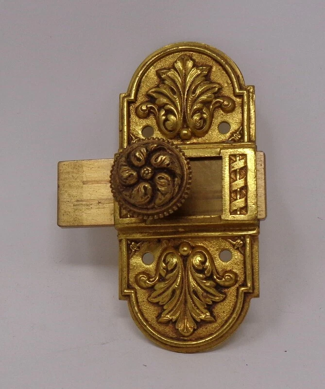 tres beau verrou d'interieur ancien ,  laiton ? parfait état ,  a voir - Photo 2/4