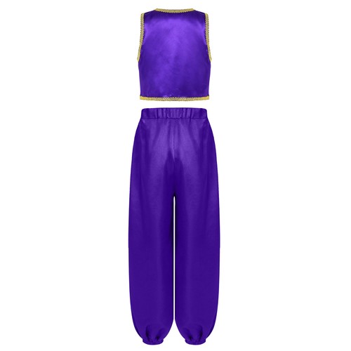 Set bambini ragazzi costume fioriere vestito intrecciato festa fiaba passamanerie pantaloni - Foto 24 di 46