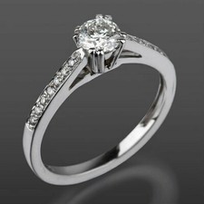 1Ct White Round Cut Women's Engagement Wedding Ring In Solid 925 Sterling Silver