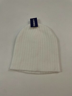 New Decky Graphic White Knit Beanie One Size