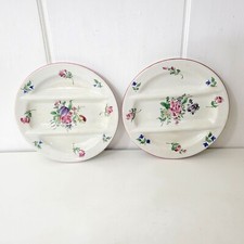 Keller & Guerin Luneville Old Strasbourg 3 Part Divided Plates Set of Two