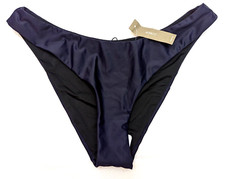 J.Crew sz M Curved-waist cheeky bikini bottom navy blue 1389