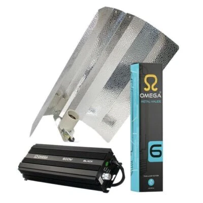 OMEGA Kit Luce Coltivazione Idroponica 600w Alimentatore Riflettore Digitale Dimmerabile Alogenuro Metallo