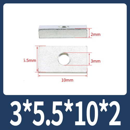 Rechteckige Vierkantmuttern Gleitblöcke für Alu Zubehör, mechanische Ausrüstung - Picture 7 of 73