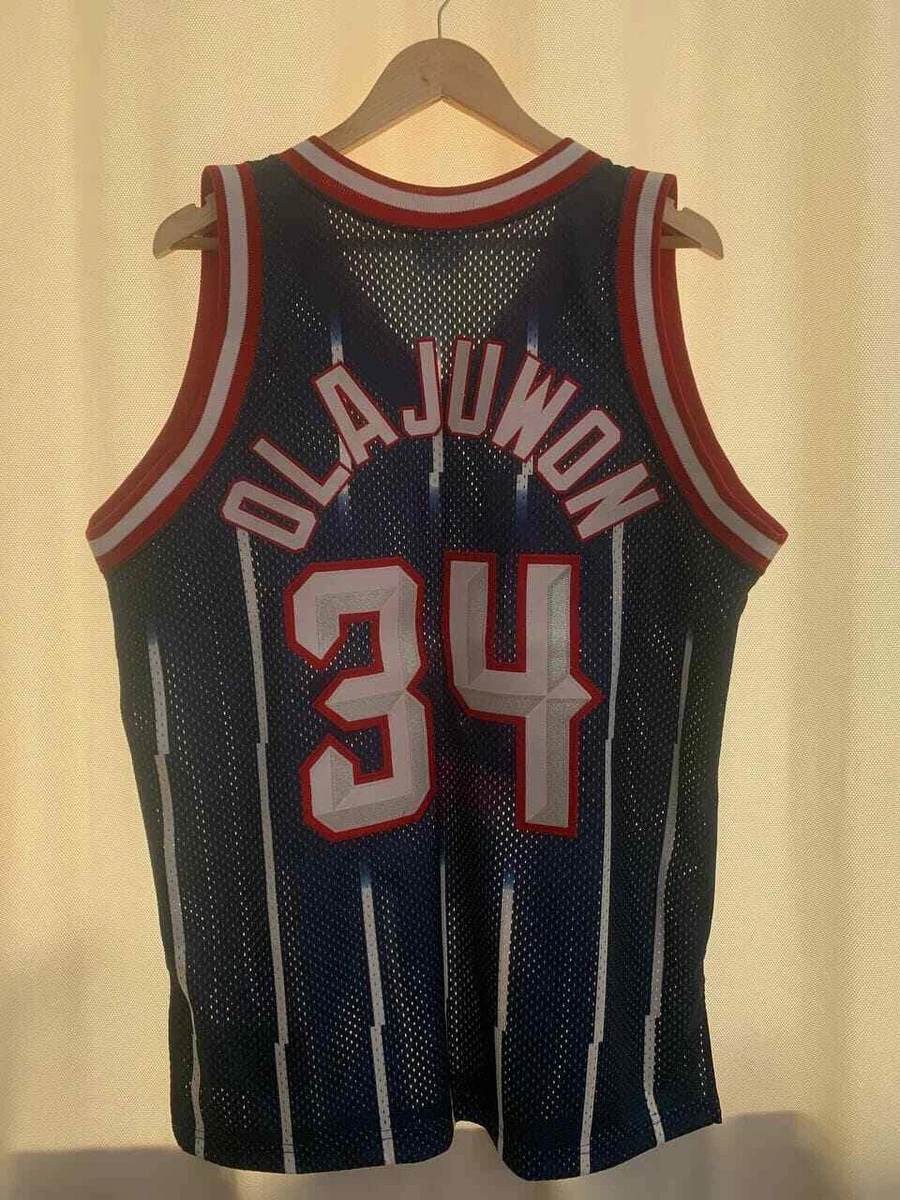 Authentic CHAMPION Houston Rockets #34 Olajuwon VINTAGE NBA Basketball  Jersey