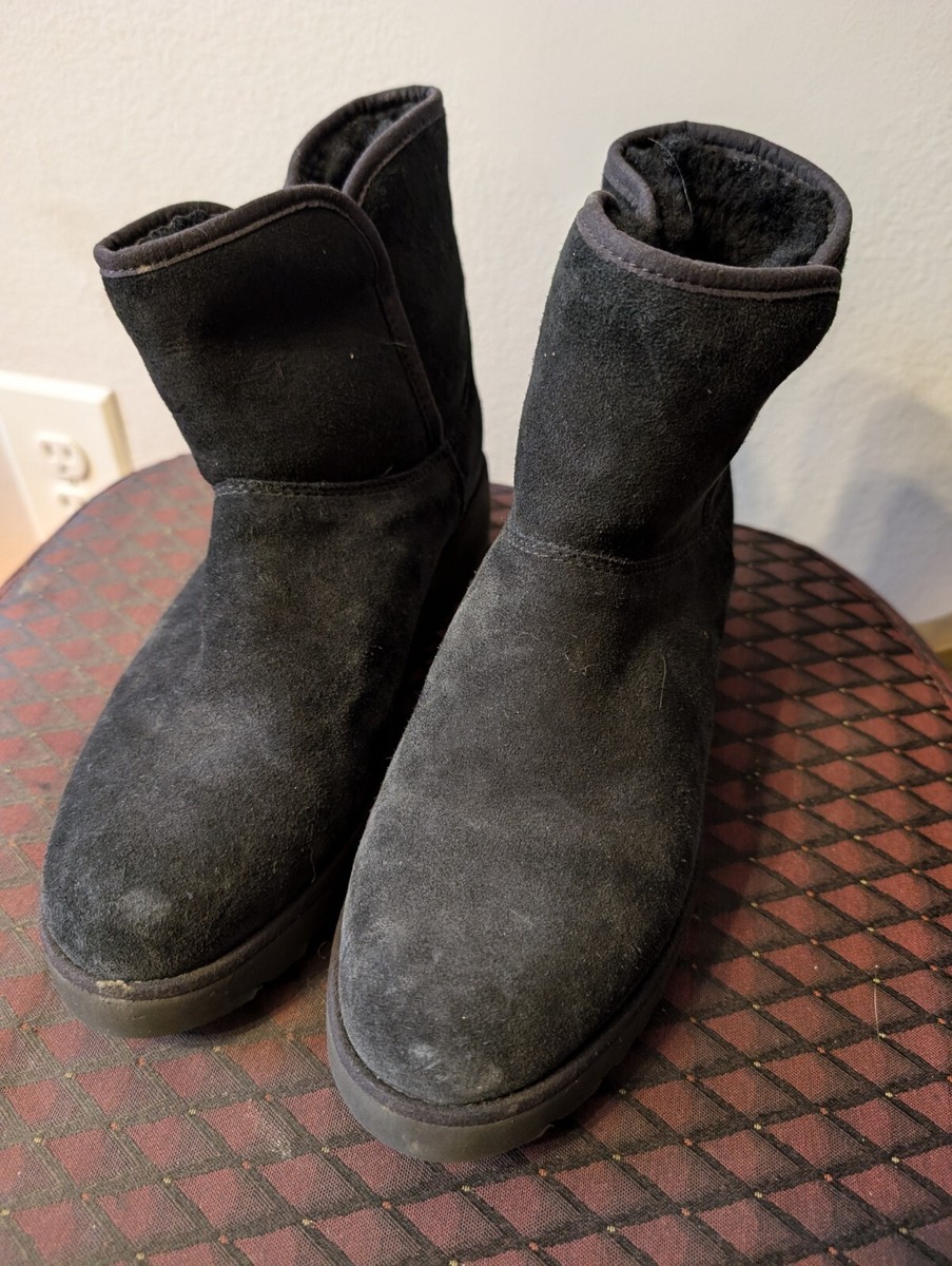 UGG Kristin Wedge Bootie 1012497 Women's Boots Black Size 7 Good