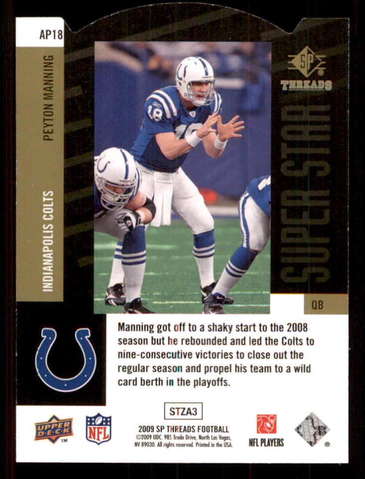 2009 SP Threads Die Cut #AP18 Peyton Manning - Image 2 of 2