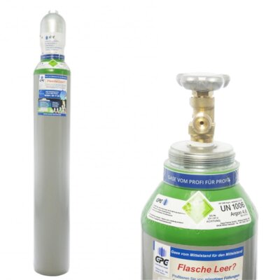 Argon Gasflasche Gasfüllung Schweißgas MIG/MAG WIG 10 Liter 4.6 neu & voll