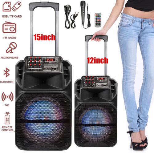 9000W Portable Bluetooth Speaker Sub woofer Heavy Bass Sound Party System w/ Mic - Afbeelding 1 van 22