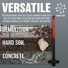 10LB SLEDGE HAMMER LONG HANDLE GRIP WITH FIBREGLASS RUBBER SHAFT DIY HOME GARDEN