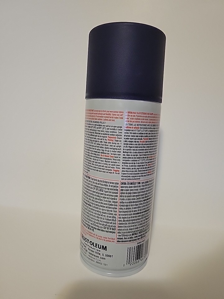 RustOleum Specialty Outdoor Fabric Spray Paint, Navy Blue, 12 oz NEW
