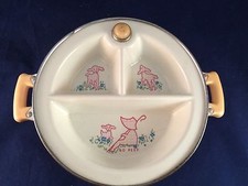 Vintage Excello LITTLE BO PEEP Ceramic Baby Food Divided Dish Bakelite