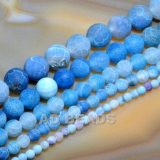 Colorful Matte Fire Crackle Agate Gemstones Round Beads 15" 4mm 6mm 8mm 10mm