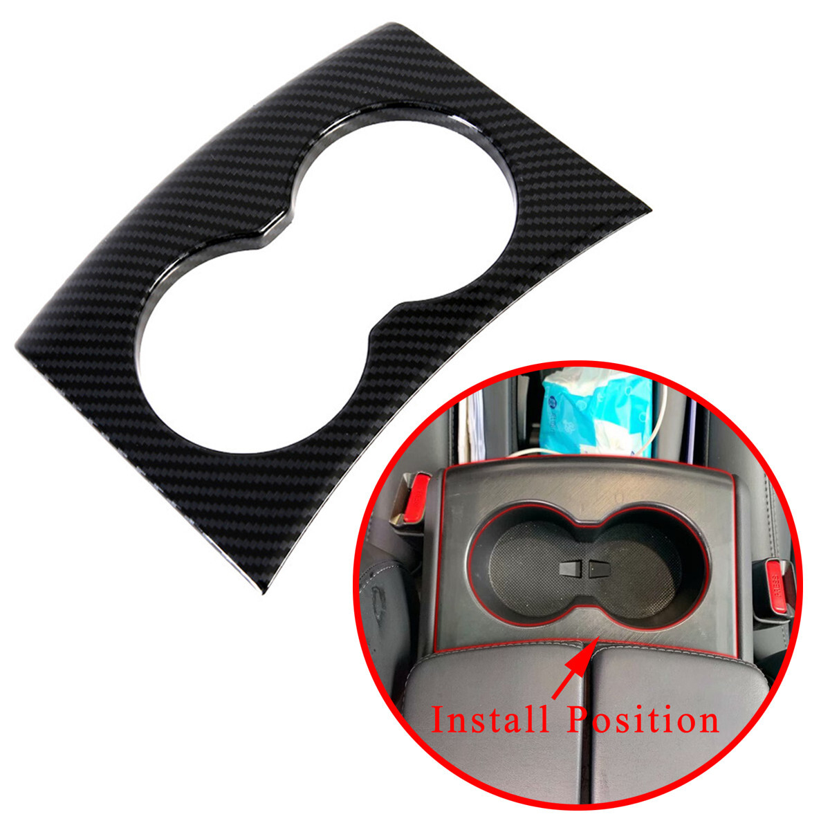 For Tesla Model X/S 2016-24 Water Cup Holder Cover Interior Trim Accessories