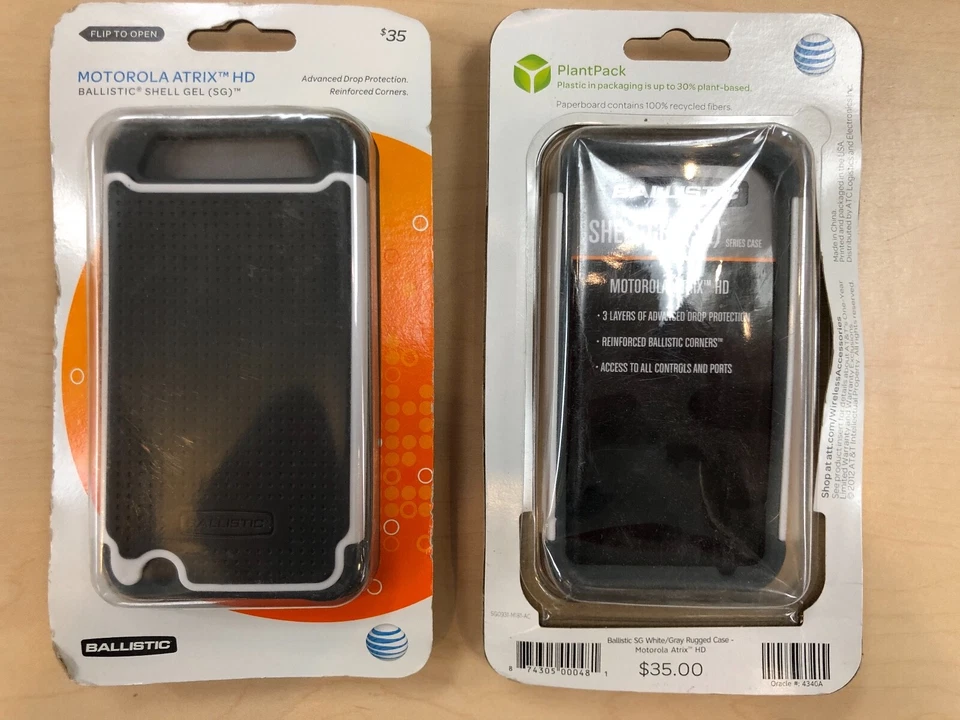 Ballistic Shell Gel For Motorola Atrix HD SG0931-M181-AC Gray/White NEW Foto 2 de 4