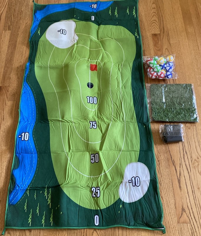 TOY Life Chipping Golf Practice Mat/Game  Mat with 16 Sticky Golf Balls