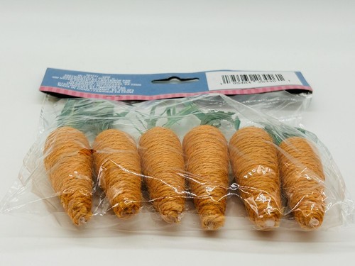 Easter Bunny Decorative Carrots New. 2 Packages Of 6 Carrot Decorations. - Picture 2 of 6