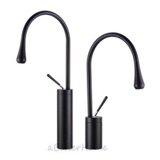 Matte Black High Arc Gooseneck Vessel Faucet Single Handle Bathroom Sink Mixer