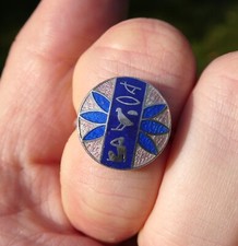 Vintage Egyptian Hieroglyph Enameled Design Front Ring 925 Size 7.75 2.7g