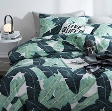 Tropical Island Duvet Quilt Cover Set Double Full Queen Size 100 Cotton