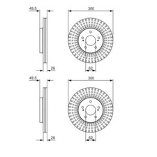 2x Bosch 0 986 479 787 Bremsscheibe 300 mm für Suzuki Kizashi FR
