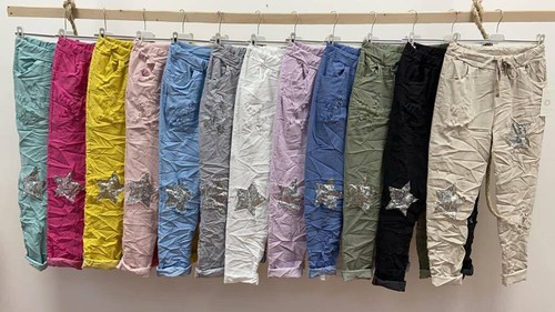 NEW LADIES ITALIAN STAR SEQUIN STRETCH 