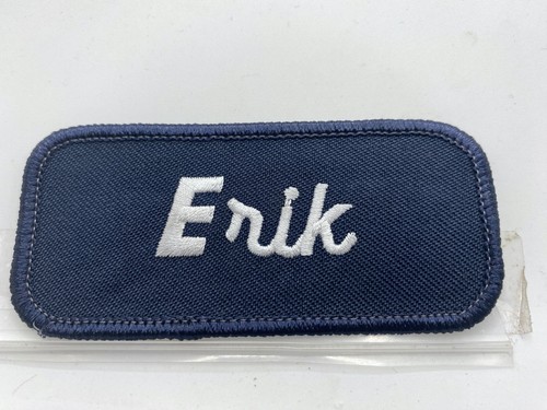 ERIK USED EMBROIDERED VINTAGE SEW ON NAME PATCH TAGS ASSORTED COLORS