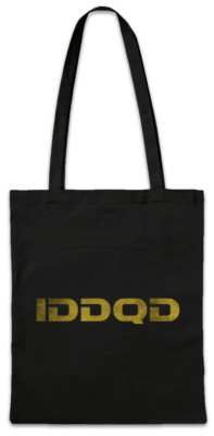 IDDQD Stofftasche Einkaufstasche Fun Nerd Geek Code Cheat Gamer Gaming Computer