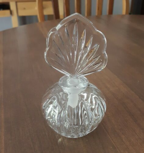 Clear Glass Vanity Perfume Bottle With Fan Stopper 5¼" - Afbeelding 1 van 10