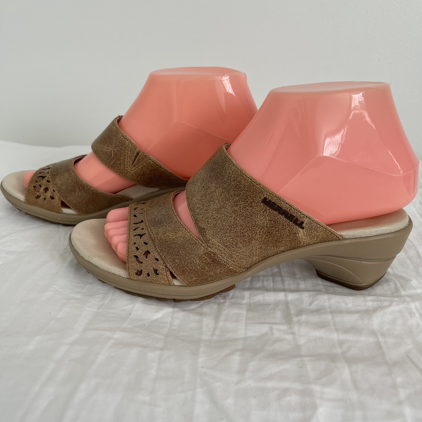 Merrell Sandali Donna SLIP ON Pelle Marrone Taglia 6 OTTIME CONDIZIONI