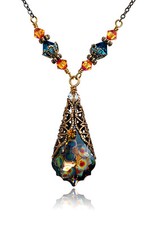 Vintage Crystal Peacock Necklace Jewelry Antique Victorian for Women Gift