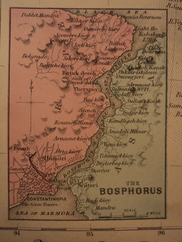 1855 1st COLTON Atlas Color Map TURKEY Asia Minor Crete Macedonia Bosnia 14x17in - Image 2 of 4