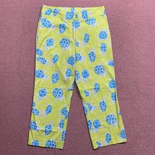 Vintage Lilly Pulitzer Pants 4 Green Turtle Print White Label Stretch Capri