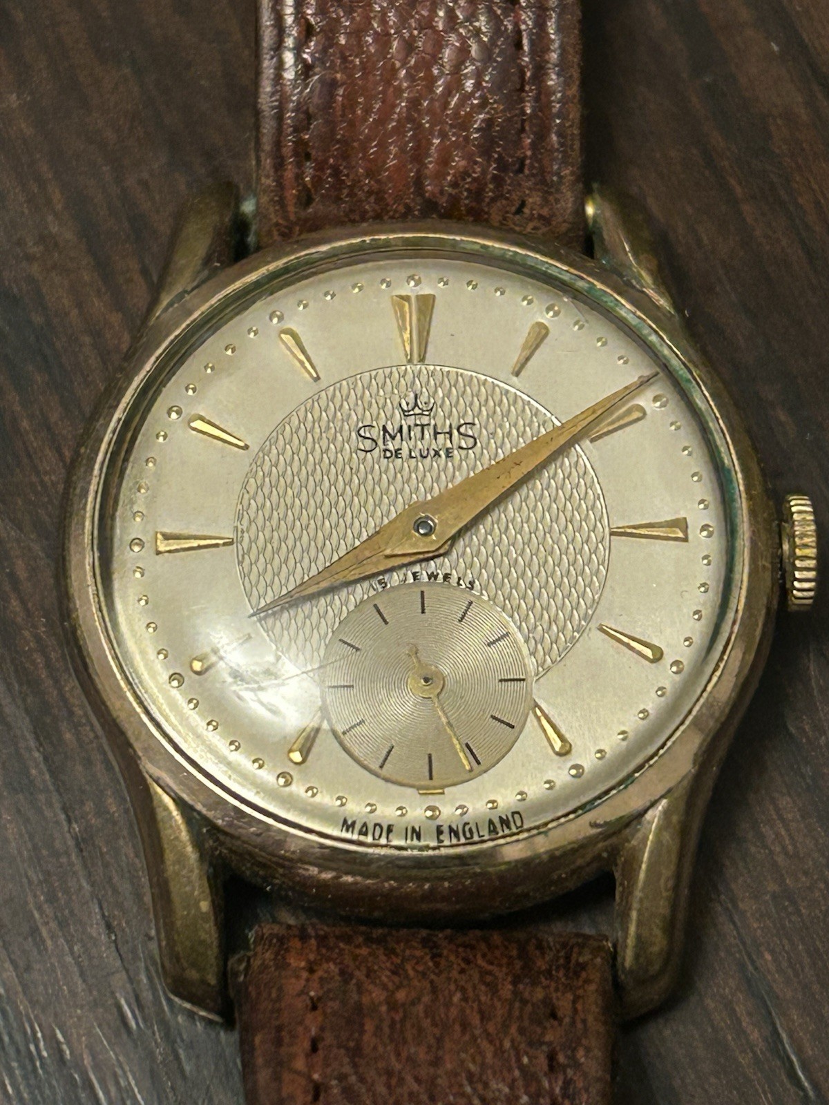 SMITHS DE LUXE MENS WATCH VINTAGE MADE IN ENGLAND VERY EARLY SMITHS SMALL SECOND