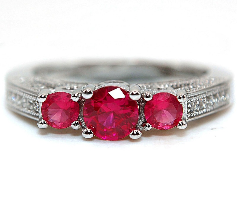 1CT Heat Treated Rubellite Tourmaline 925 Sterling Silver Ring Sz 7 MM3-5