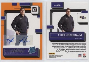 2022 Panini Donruss Rated Orange Tyler Linderbaum #400 Rookie Auto RC