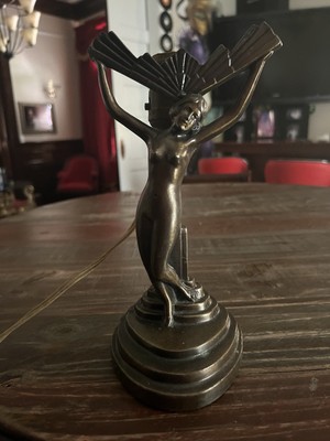 Bronze Vintage Sculpture Statue vintage Art Deco ''Nude Lady''  Chandler II'' lamp