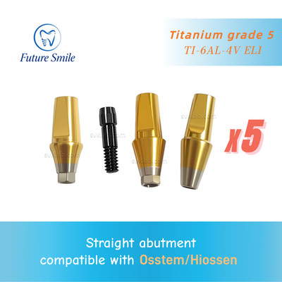 5pcs Dental Straight Abutment Regular and Mini fit for Osstem TS Hiossen