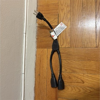 NEMA 5-15P to IEC C13/C14 Y-Splitter Power Cable, Black, 4 ft