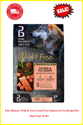 Pure Balance Wild & Free Grain-Free Salmon & Pea Recipe Dry Dog Food, 24 lbs