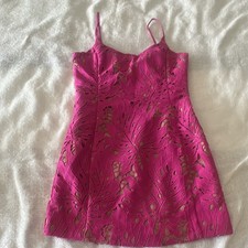 Michael Michael Kors Women's Pink Floral Lace Square Neck Cutout Mini Dress 4