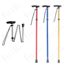 Adjustable Aluminium Foldable Walking Stick Anti-shock Height Adjustable 6Colors