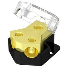 2 Way Power Distribution Block 0/2/4 AWG In 4/8/10 AWG Out Car Audio Amp Stereo