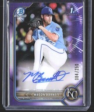Mason Barnett 2022 Bowman Draft Chrome Draft Pick Autographs Purple SN,AU #/250