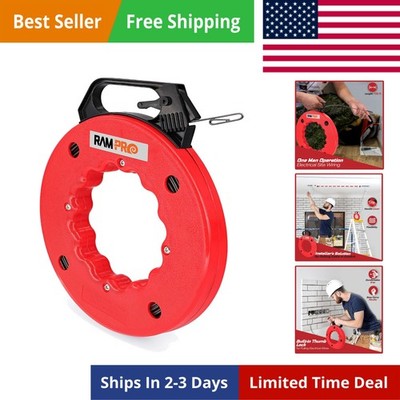 Fish Tape Wire Puller 50ft - Easy to use Cable Puller Tool with Double Loop T...