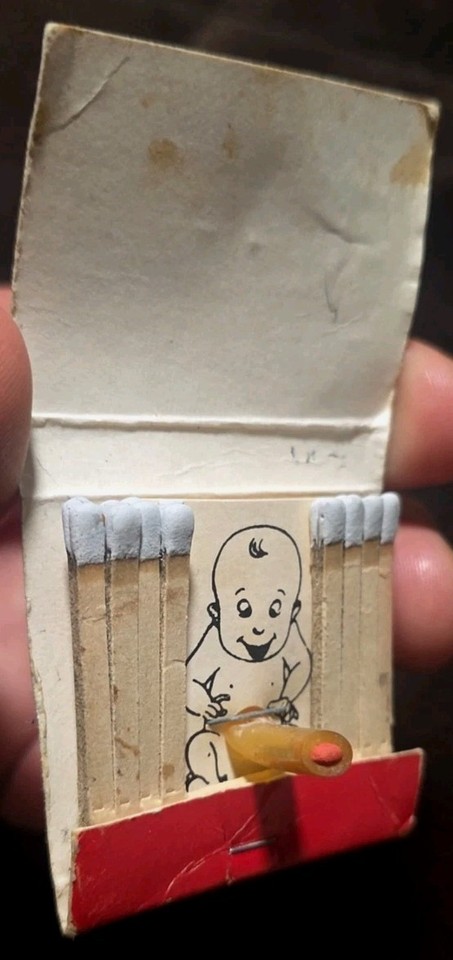 A genuine vintage novelty matchbook gag — the kind of tiny, weird ephemera that's basically impossible to find and makes people do a double-take.
