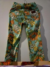 Maverick Groovy Vintage 1970 1960s Straights Pants Jeans Floral Sz 10 Girls   